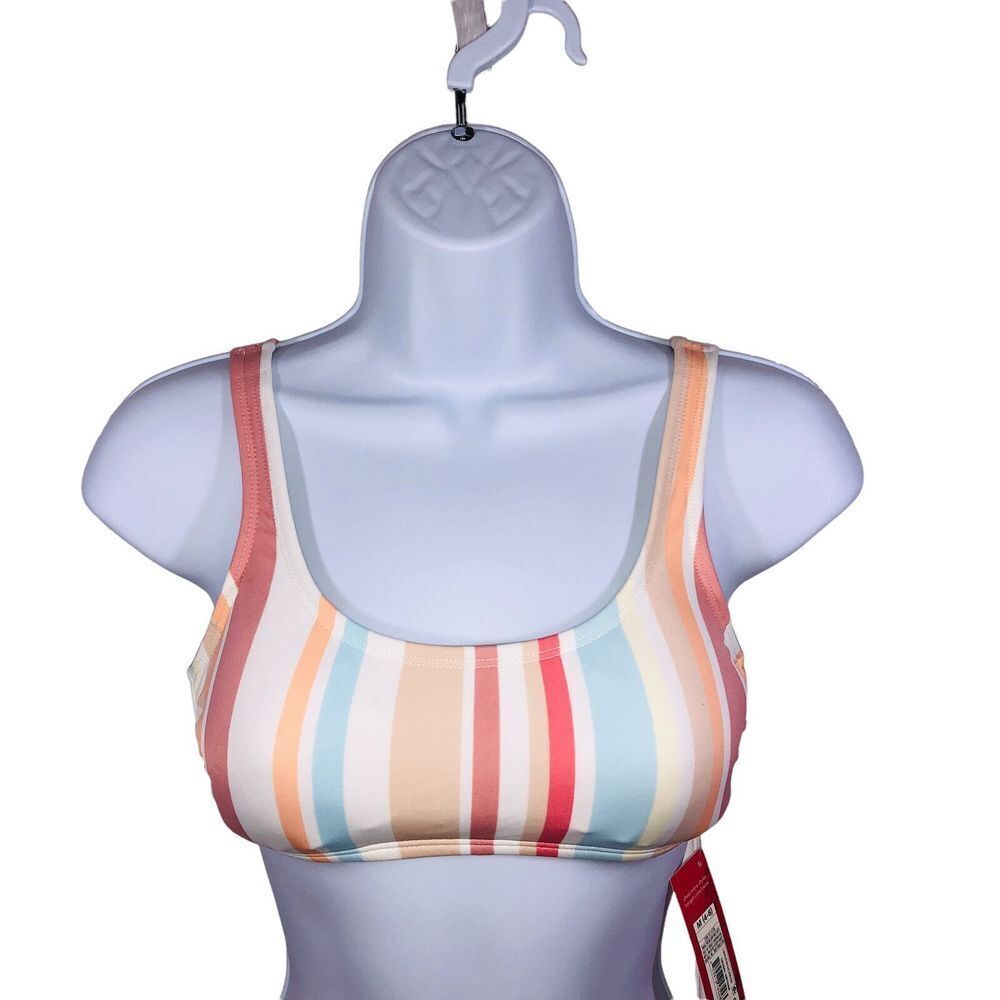 Xhilaration JUNIOR'S SZ M/4-6 Bikini Swim or Fashion Top Multi-Color Stripes NWT